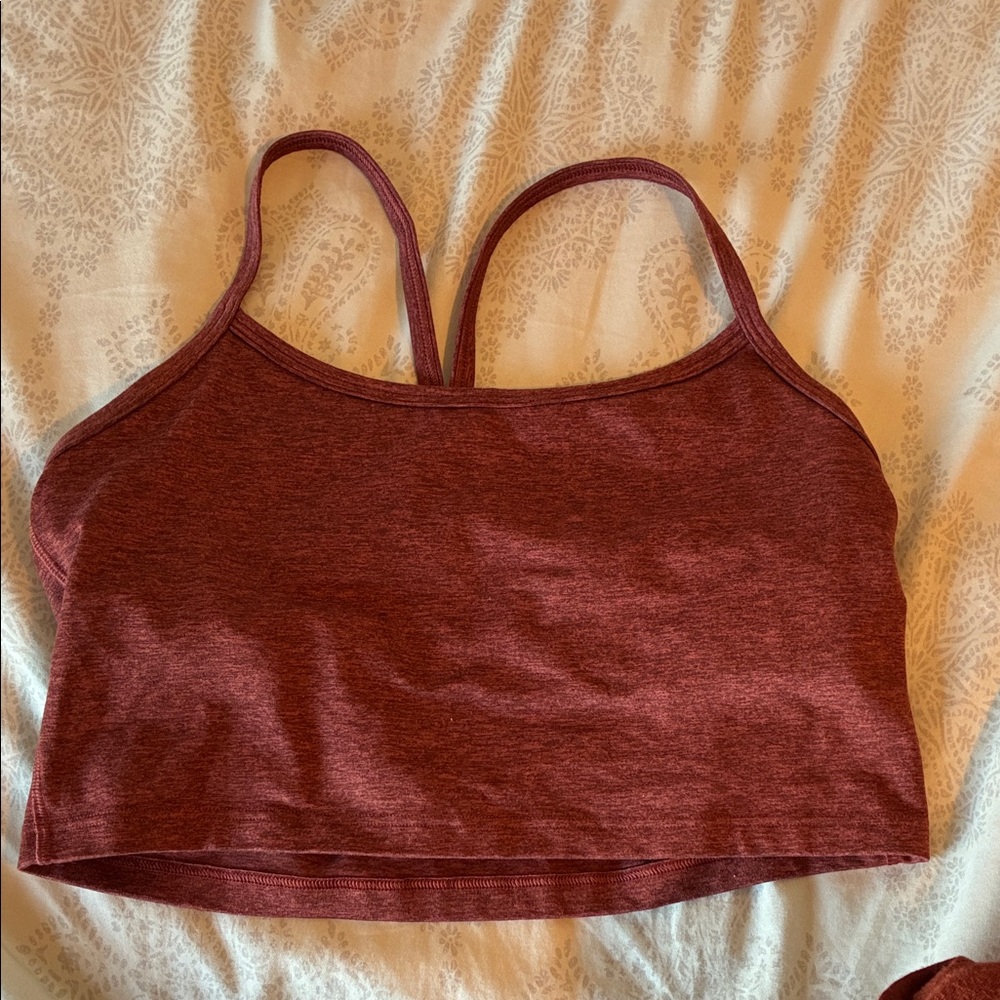 Heathered burnt orange sports bra/crop